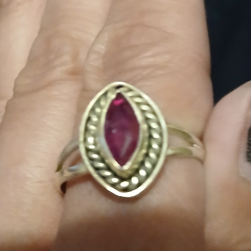 Genuine Ruby Ring In 925 Sterling Silver